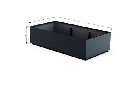 Aluminum Rectangular 36" Wide Planter – 12" to 18" H