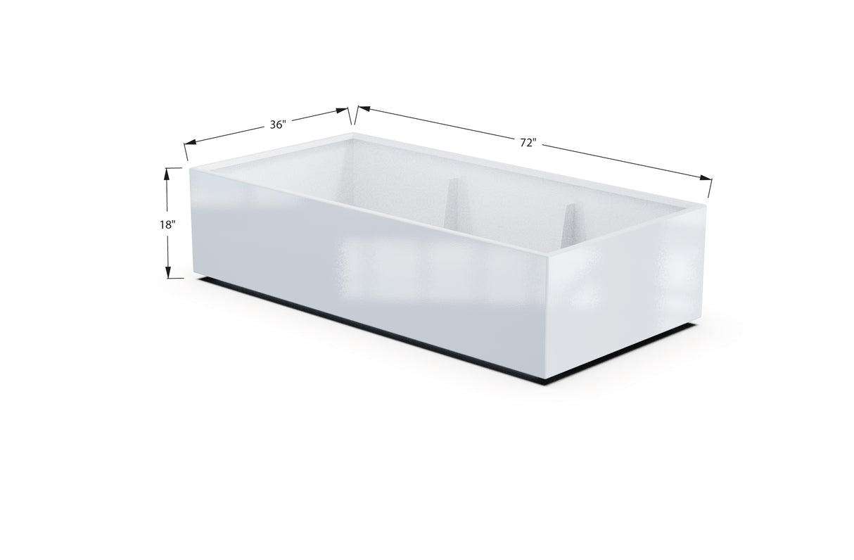 Aluminum Rectangular 36" Wide Planter – 12" to 18" H