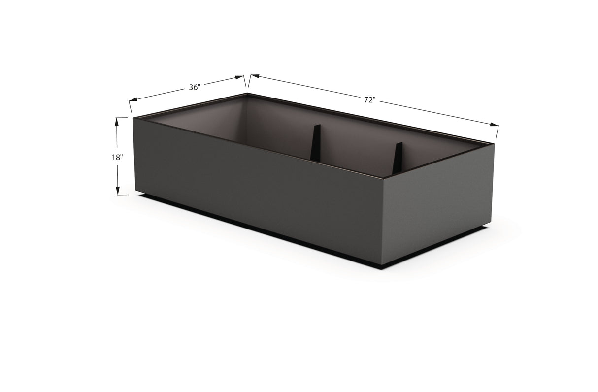 Aluminum Rectangular 36" Wide Planter – 12" to 18" H