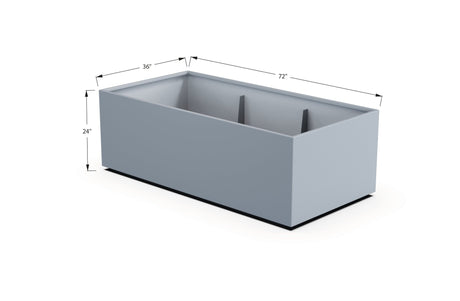 Aluminum Rectangular 36" Wide Planter – 24" to 30" H - Plantercraft