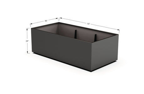 Aluminum Rectangular 36" Wide Planter – 24" to 30" H - Plantercraft
