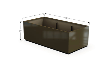Aluminum Rectangular 36" Wide Planter – 24" to 30" H - Plantercraft