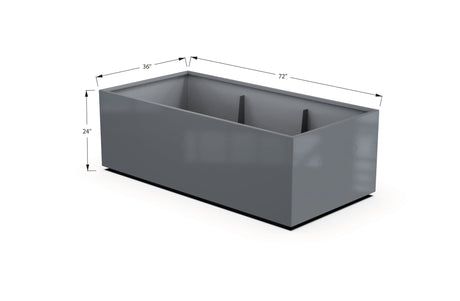 Aluminum Rectangular 36" Wide Planter – 24" to 30" H - Plantercraft