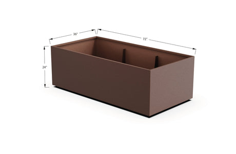 Aluminum Rectangular 36" Wide Planter – 24" to 30" H - Plantercraft