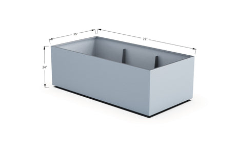 Aluminum Rectangular 36" Wide Planter – 24" to 30" H - Plantercraft