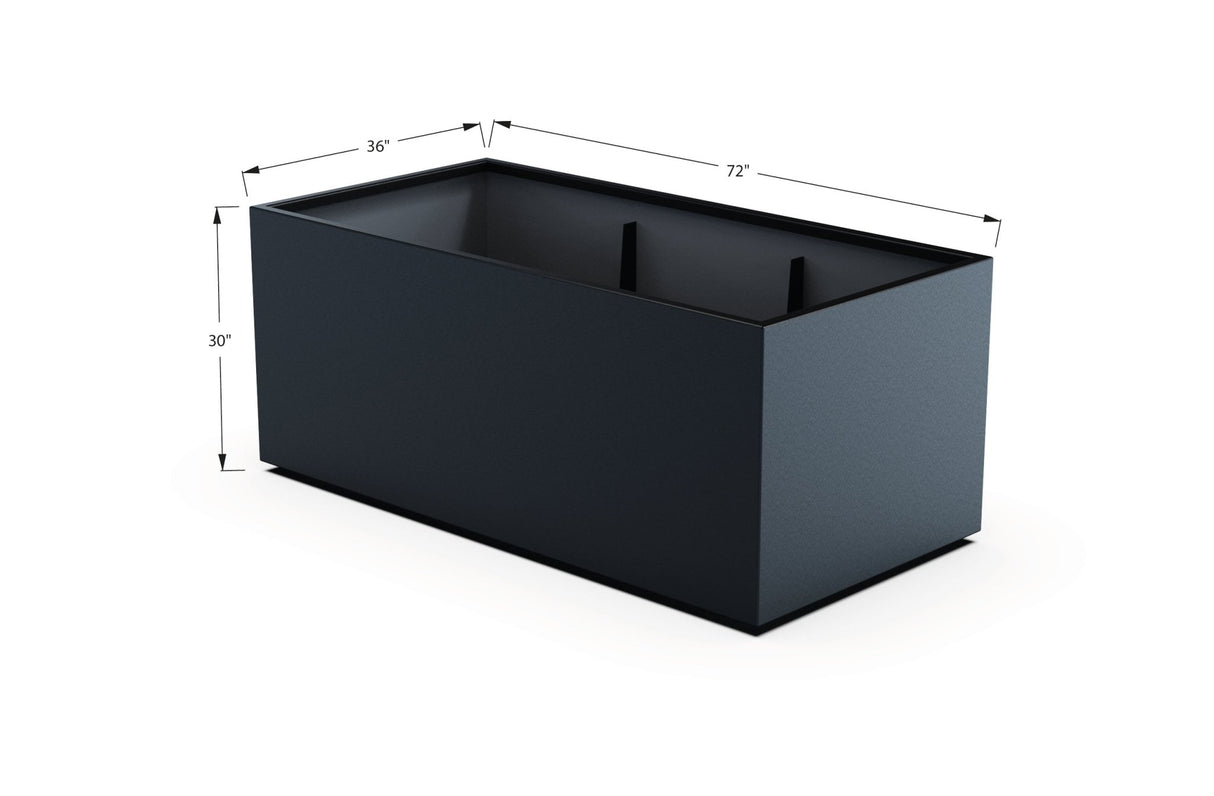 Aluminum Rectangular 36" Wide Planter – 24" to 30" H - Plantercraft