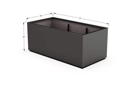 Aluminum Rectangular 36" Wide Planter – 24" to 30" H - Plantercraft