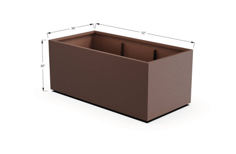 Aluminum Rectangular 36" Wide Planter – 24" to 30" H - Plantercraft