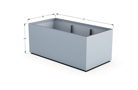 Aluminum Rectangular 36" Wide Planter – 24" to 30" H - Plantercraft