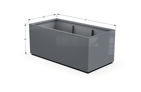 Aluminum Rectangular 36" Wide Planter – 24" to 30" H - Plantercraft