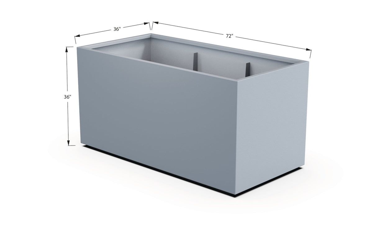 Aluminum Rectangular 36" Wide Planter – 36" to 42" H - Plantercraft