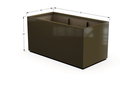 Aluminum Rectangular 36" Wide Planter – 36" to 42" H - Plantercraft