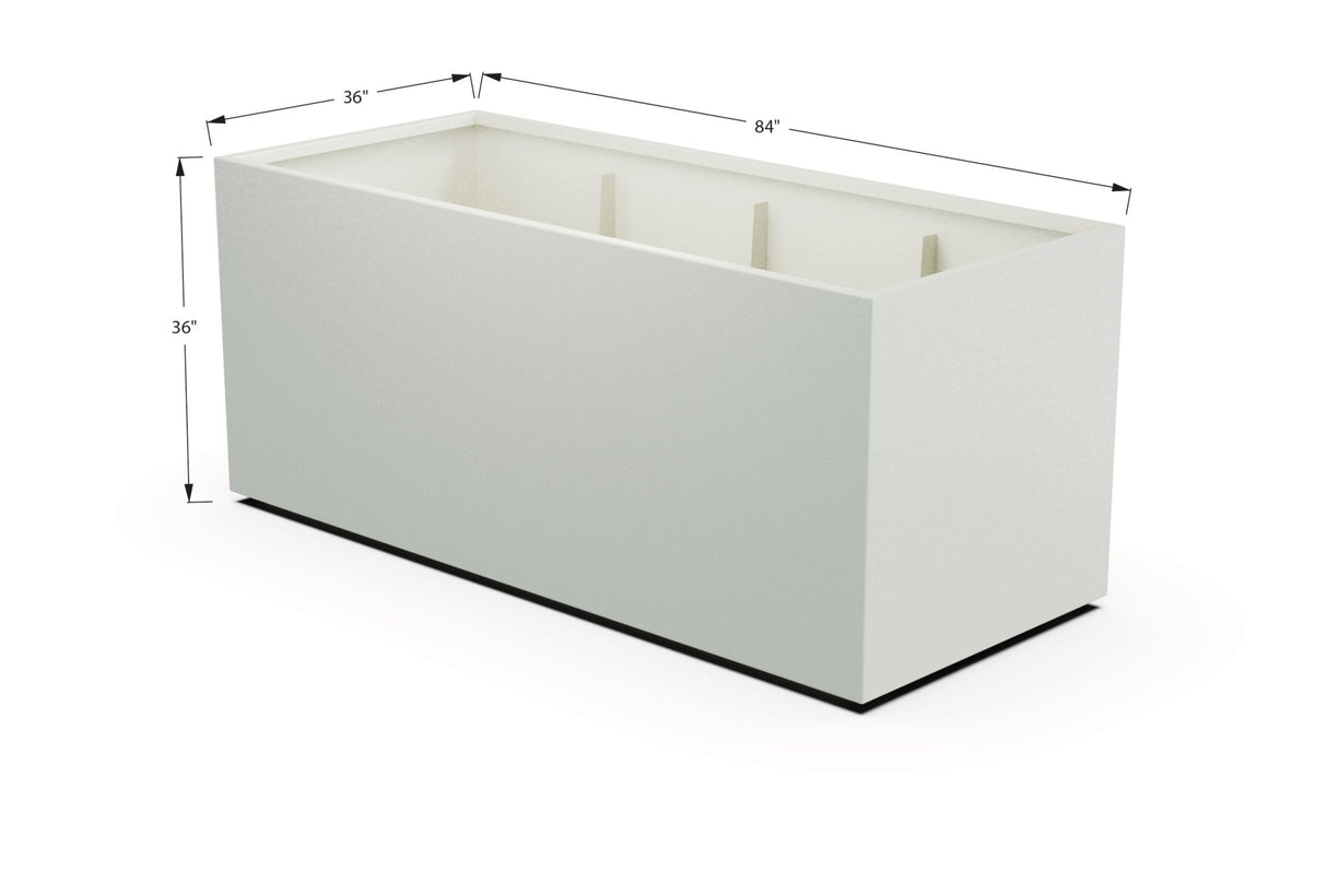 Aluminum Rectangular 36" Wide Planter – 36" to 42" H - Plantercraft