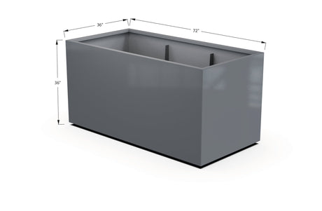 Aluminum Rectangular 36" Wide Planter – 36" to 42" H - Plantercraft
