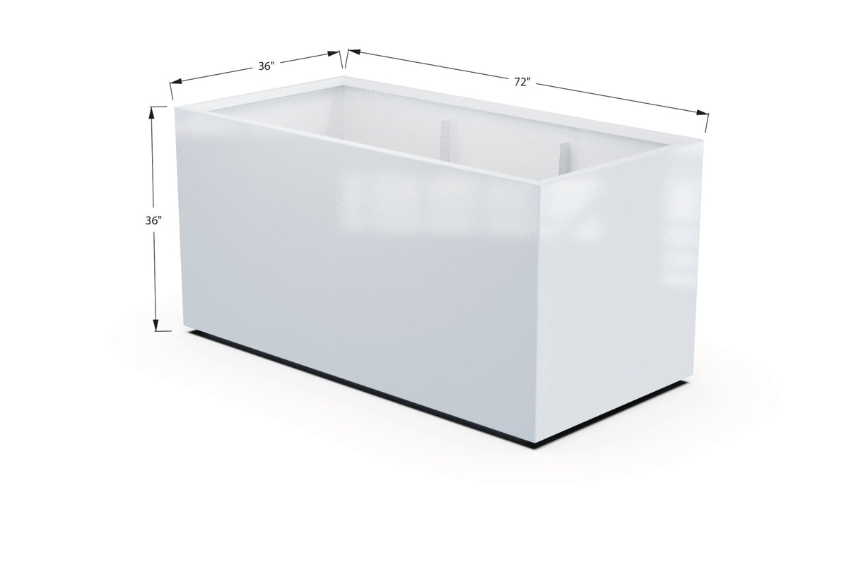 Aluminum Rectangular 36" Wide Planter – 36" to 42" H - Plantercraft