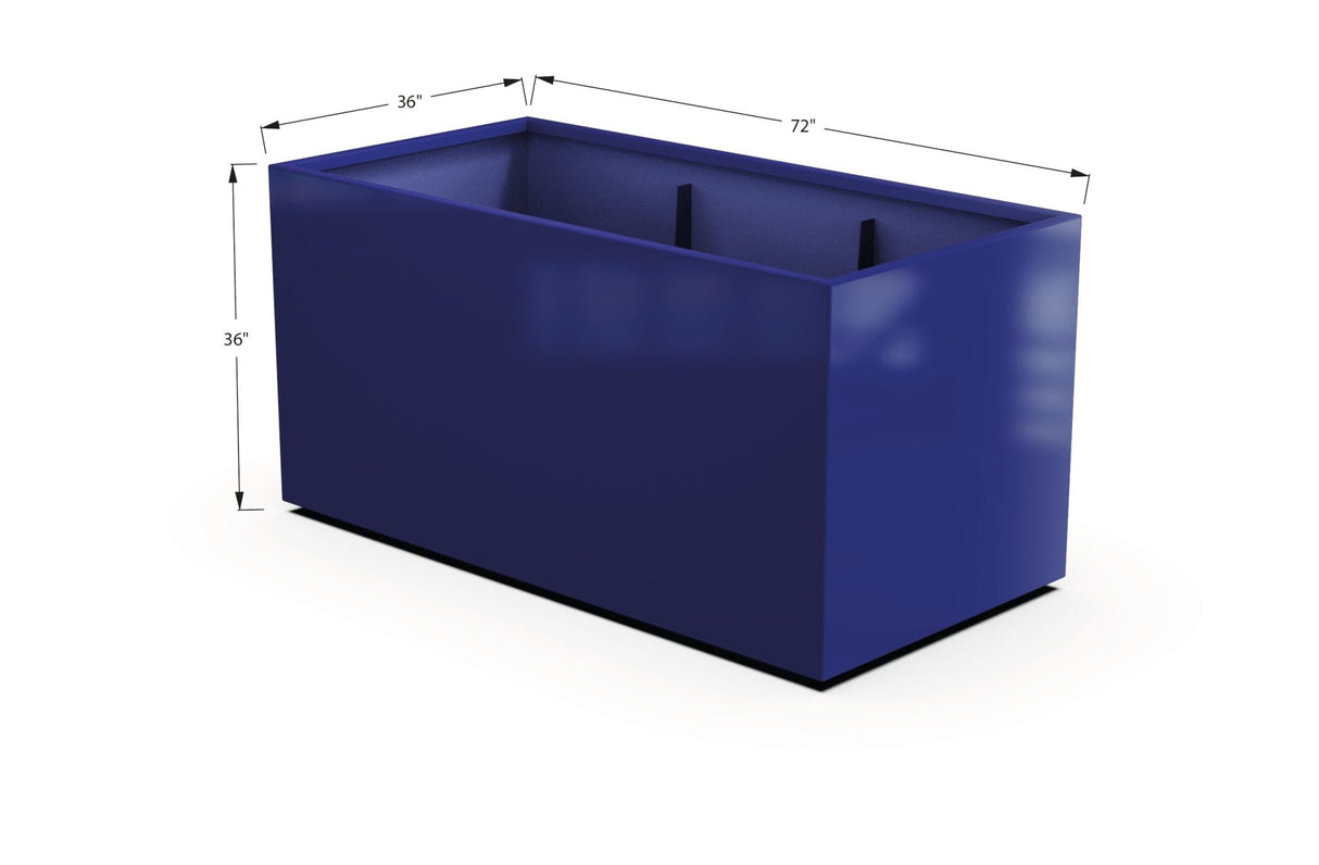 Aluminum Rectangular 36" Wide Planter – 36" to 42" H - Plantercraft