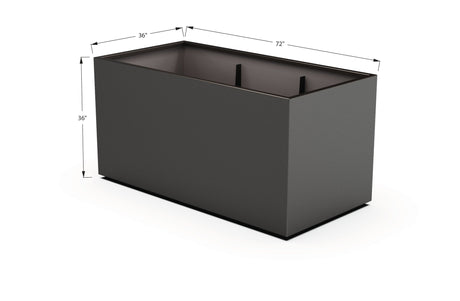 Aluminum Rectangular 36" Wide Planter – 36" to 42" H - Plantercraft