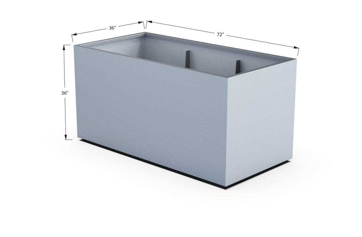 Aluminum Rectangular 36" Wide Planter – 36" to 42" H - Plantercraft