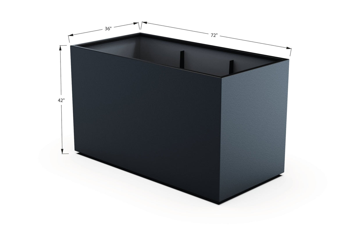 Aluminum Rectangular 36" Wide Planter – 36" to 42" H - Plantercraft