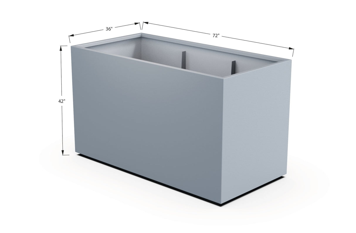 Aluminum Rectangular 36" Wide Planter – 36" to 42" H - Plantercraft