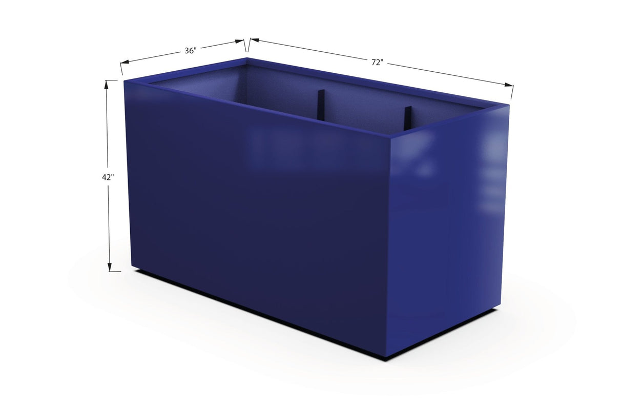 Aluminum Rectangular 36" Wide Planter – 36" to 42" H - Plantercraft