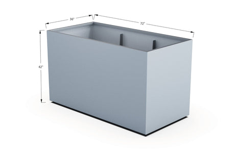 Aluminum Rectangular 36" Wide Planter – 36" to 42" H - Plantercraft