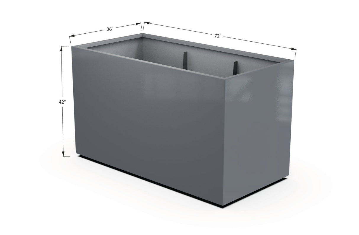 Aluminum Rectangular 36" Wide Planter – 36" to 42" H - Plantercraft