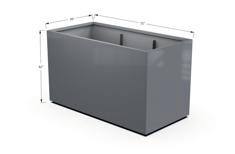 Aluminum Rectangular 36" Wide Planter – 36" to 42" H - Plantercraft