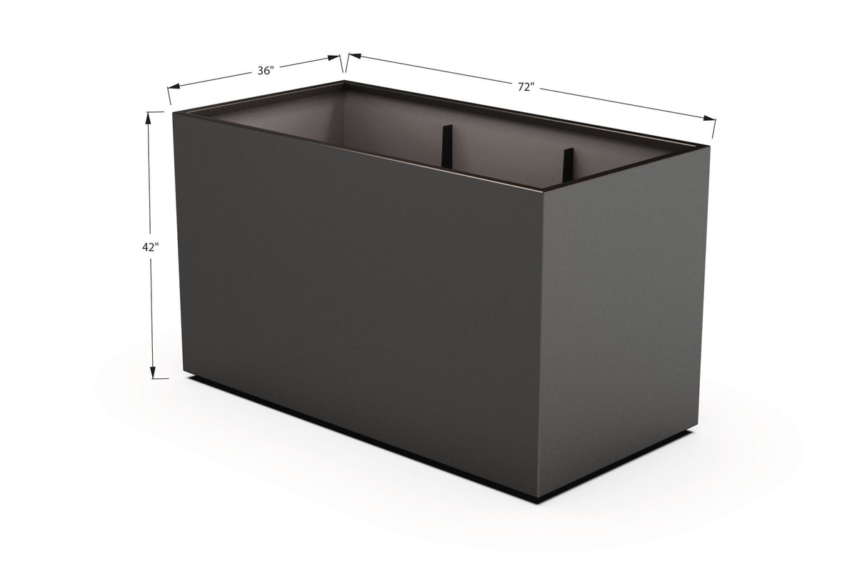 Aluminum Rectangular 36" Wide Planter – 36" to 42" H - Plantercraft