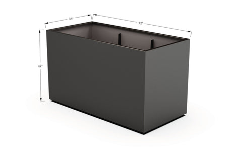 Aluminum Rectangular 36" Wide Planter – 36" to 42" H - Plantercraft