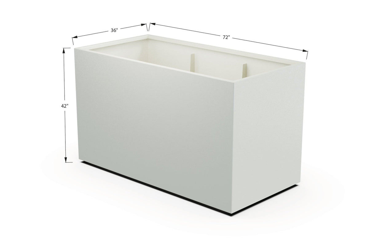 Aluminum Rectangular 36" Wide Planter – 36" to 42" H - Plantercraft