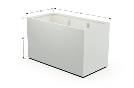 Aluminum Rectangular 36" Wide Planter – 36" to 42" H - Plantercraft