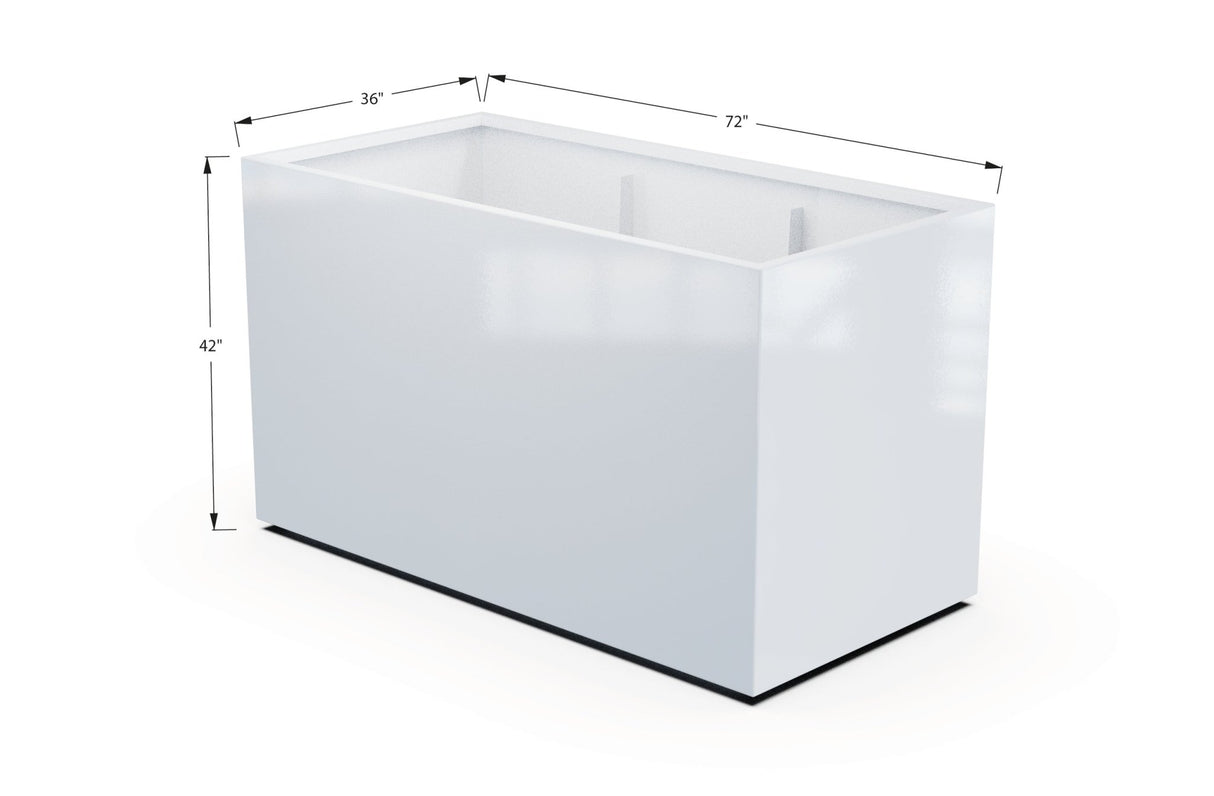 Aluminum Rectangular 36" Wide Planter – 36" to 42" H - Plantercraft
