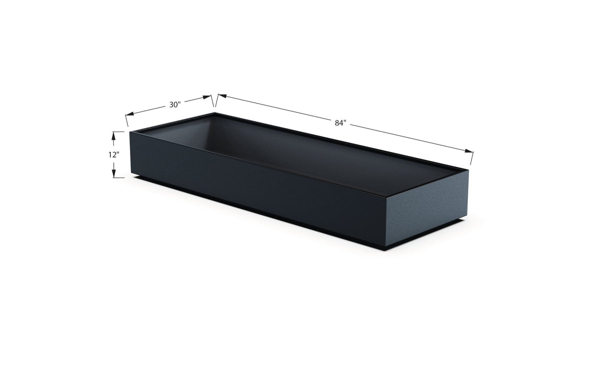 Aluminum Rectangular 30" Wide Planter – 12" to 18" H - Plantercraft