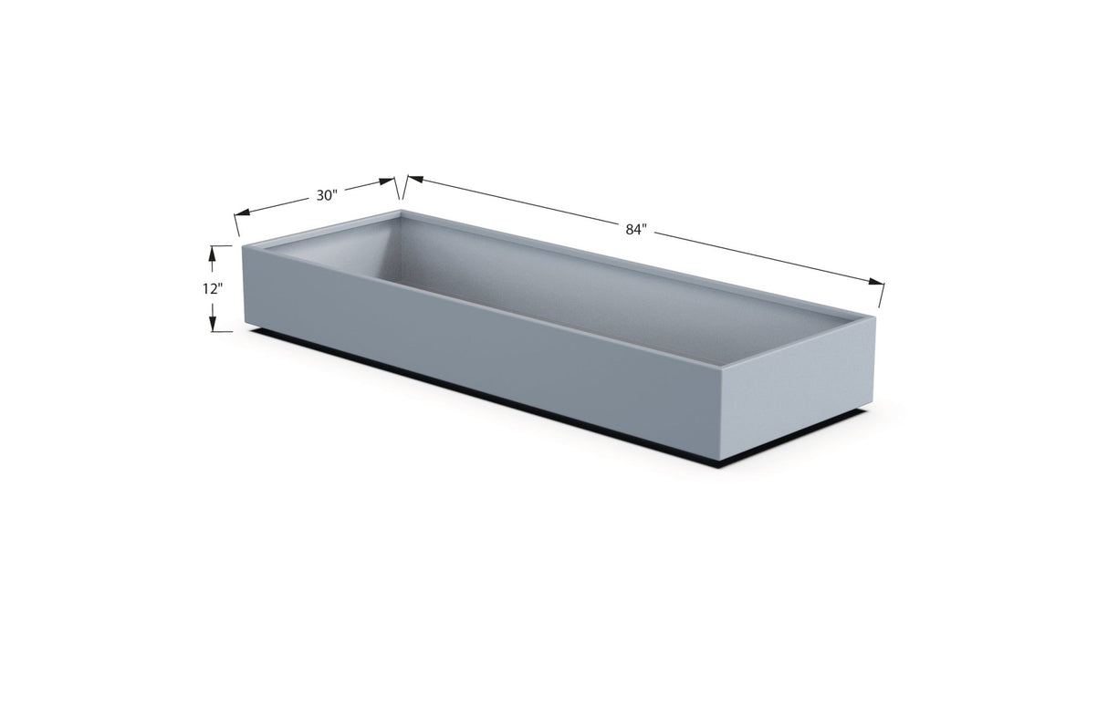 Aluminum Rectangular 30" Wide Planter – 12" to 18" H - Plantercraft