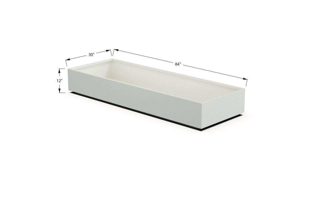 Aluminum Rectangular 30" Wide Planter – 12" to 18" H - Plantercraft