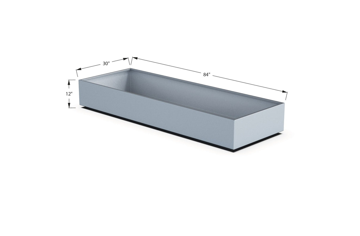 Aluminum Rectangular 30" Wide Planter – 12" to 18" H - Plantercraft