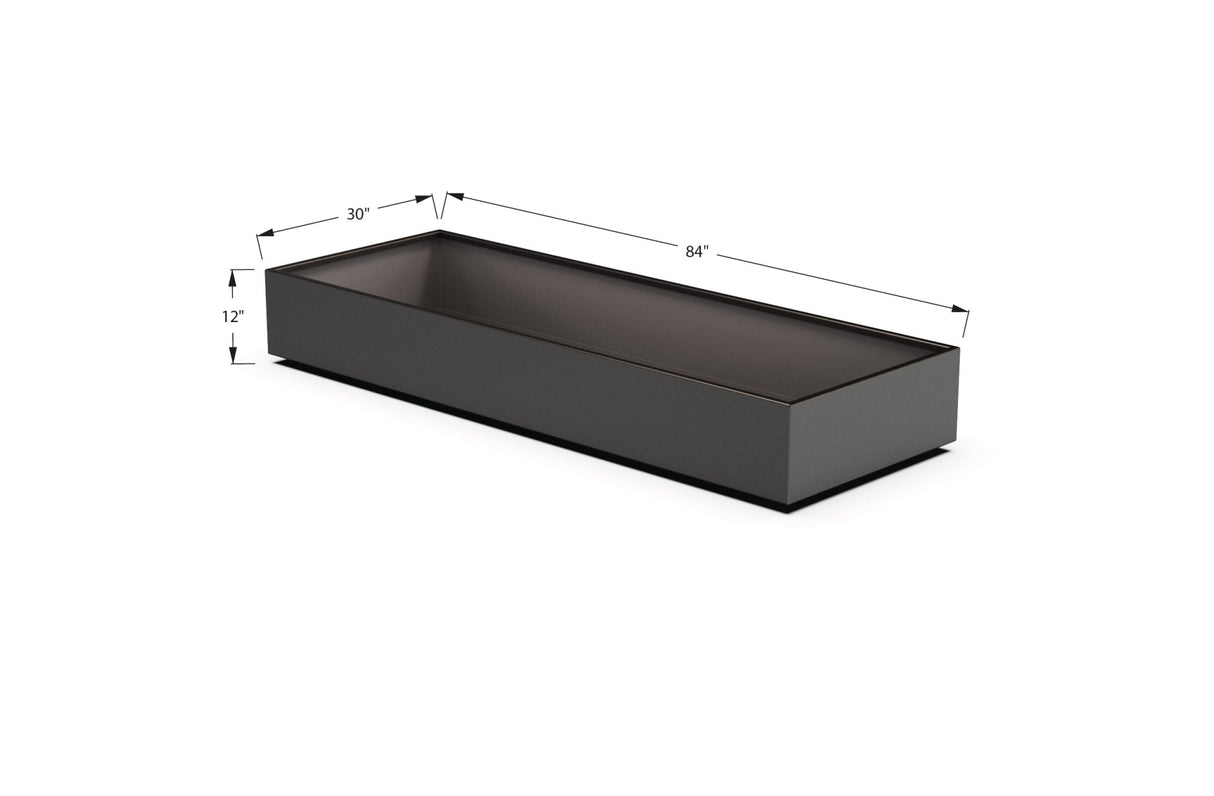 Aluminum Rectangular 30" Wide Planter – 12" to 18" H - Plantercraft