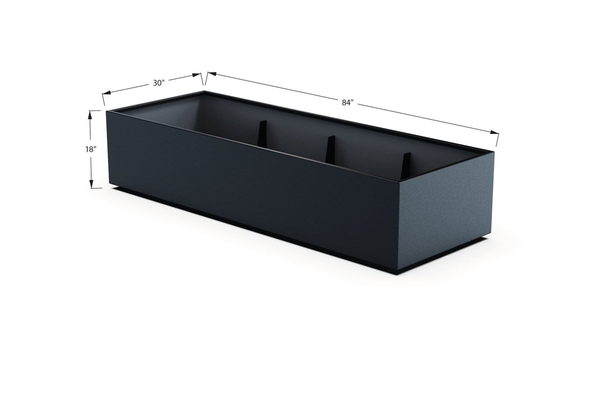 Aluminum Rectangular 30" Wide Planter – 12" to 18" H - Plantercraft