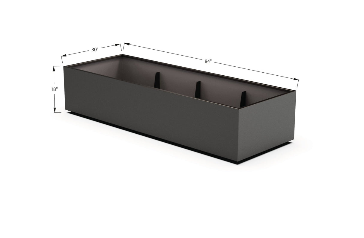 Aluminum Rectangular 30" Wide Planter – 12" to 18" H - Plantercraft