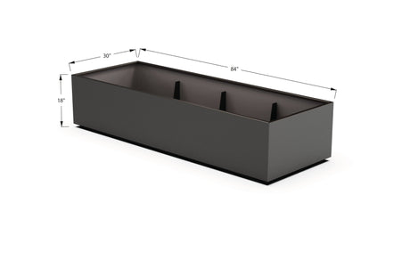 Aluminum Rectangular 30" Wide Planter – 12" to 18" H - Plantercraft