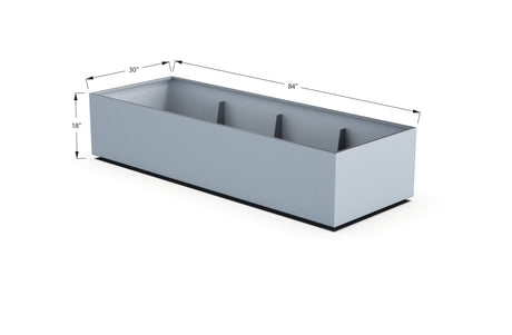 Aluminum Rectangular 30" Wide Planter – 12" to 18" H - Plantercraft