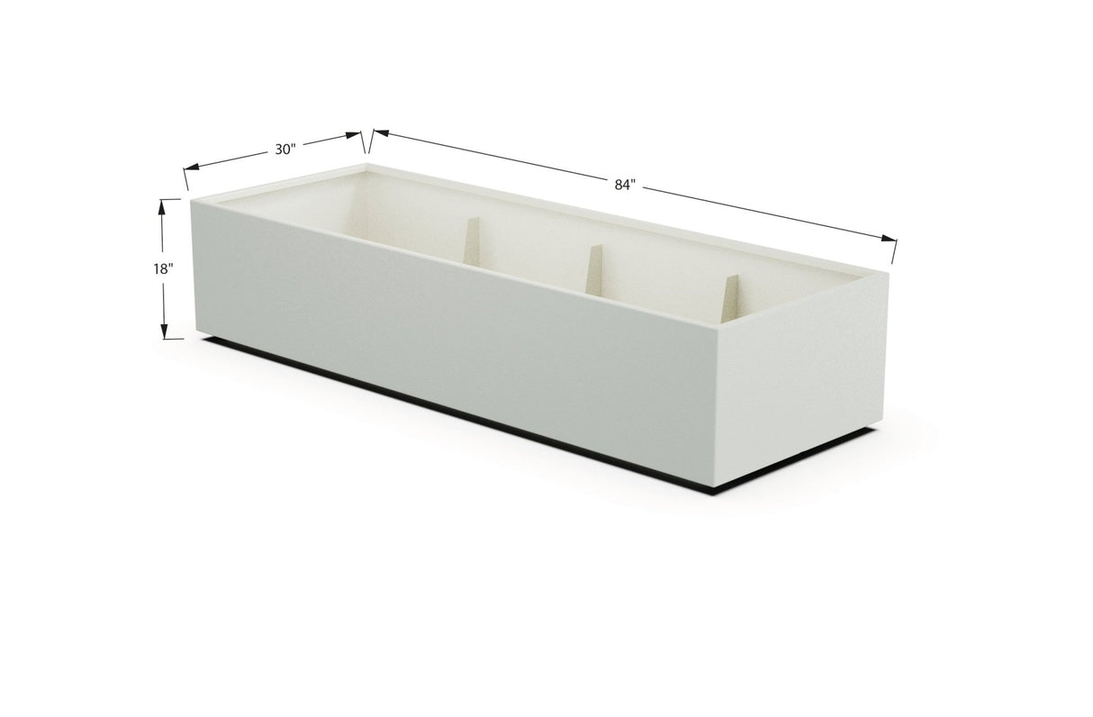 Aluminum Rectangular 30" Wide Planter – 12" to 18" H - Plantercraft