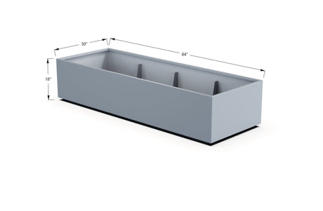 Aluminum Rectangular 30" Wide Planter – 12" to 18" H - Plantercraft