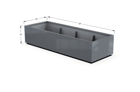 Aluminum Rectangular 30" Wide Planter – 12" to 18" H - Plantercraft