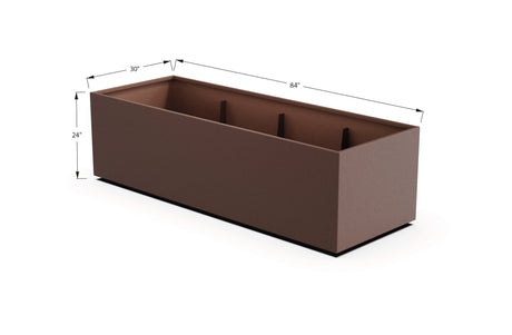 Aluminum Rectangular 30" Wide Planter – 24" to 30" H - Plantercraft