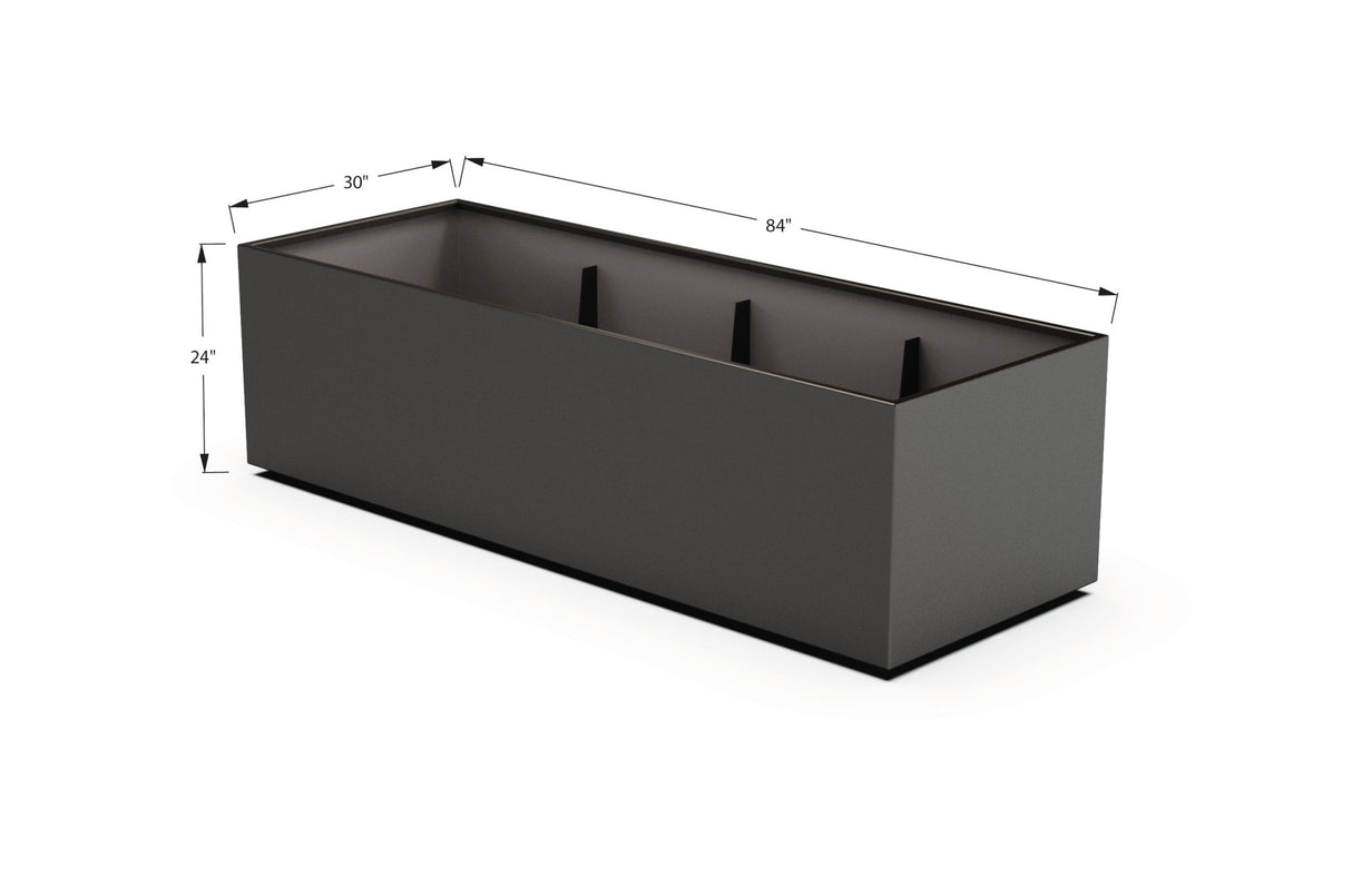 Aluminum Rectangular 30" Wide Planter – 24" to 30" H - Plantercraft