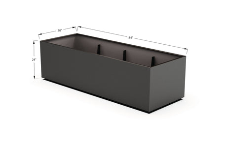 Aluminum Rectangular 30" Wide Planter – 24" to 30" H - Plantercraft
