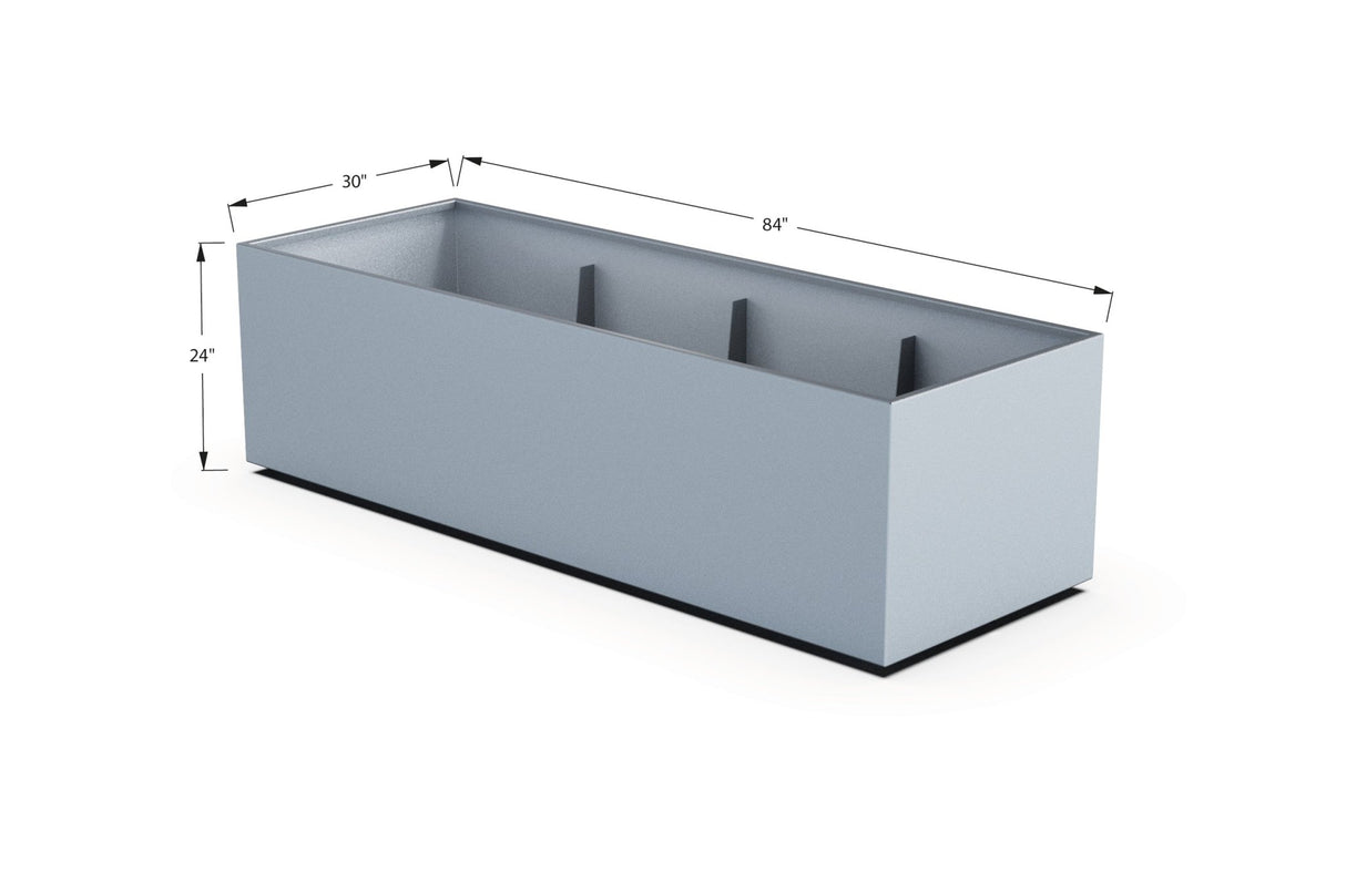 Aluminum Rectangular 30" Wide Planter – 24" to 30" H - Plantercraft