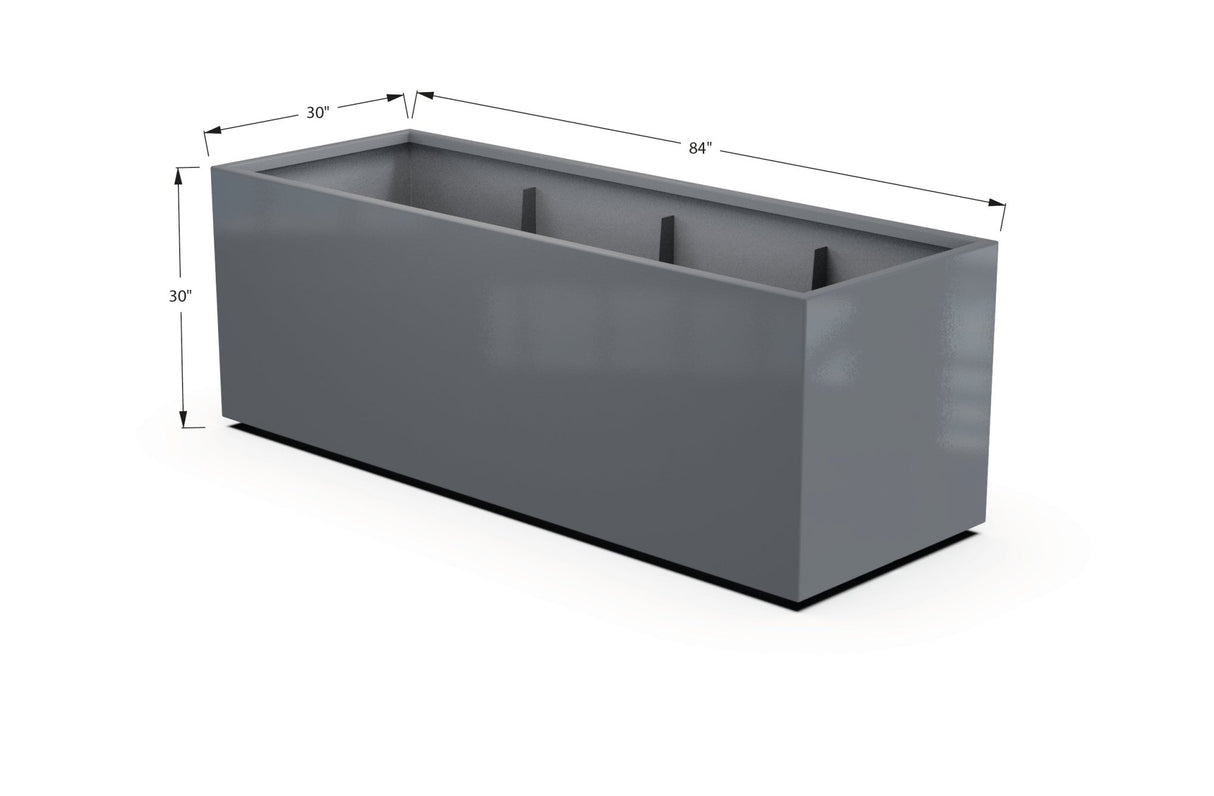 Aluminum Rectangular 30" Wide Planter – 24" to 30" H - Plantercraft